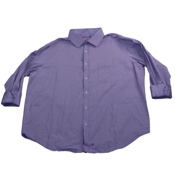 English Laundry Other - English Laundry Neck Sz 19 Flip Cuff Purple Gingham Check Dress Shirt Clubwear